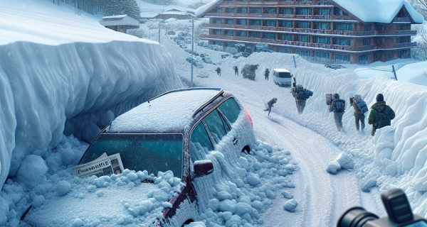 取材中に雪崩発生！命がけの退避劇が展開される。